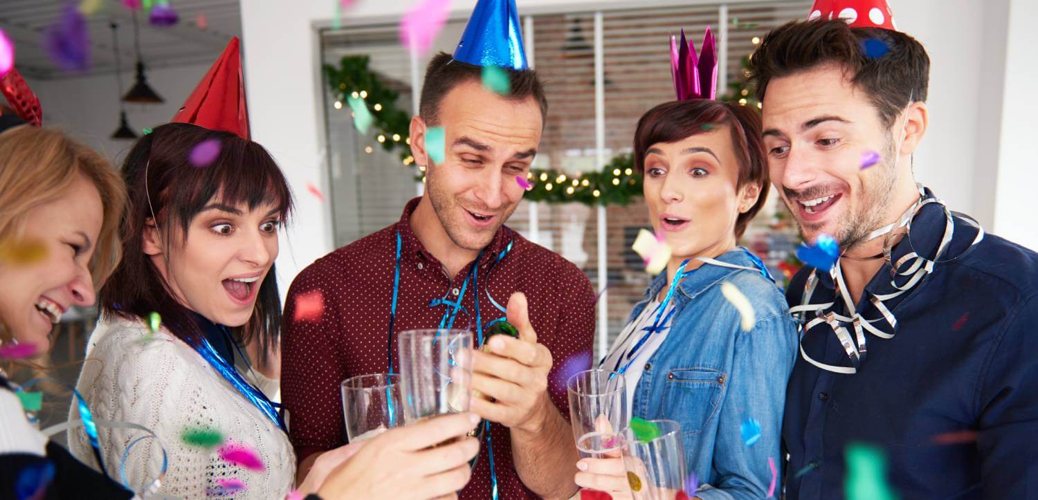 Group of friends celebrating a birthday party